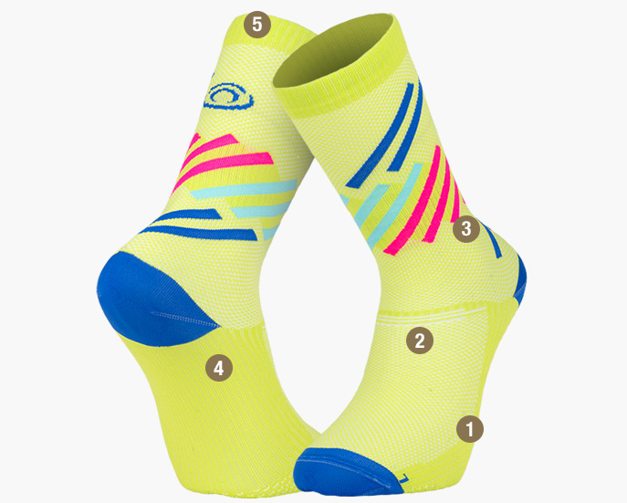 Light RUN high Miami socks Green/Blue